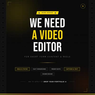 Remote Need an Editor for videos, details in description 