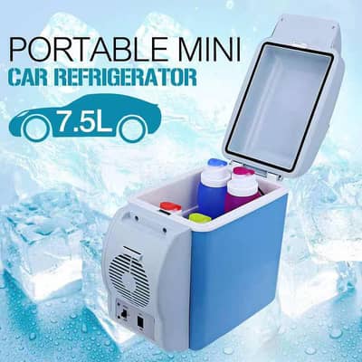 12V Portable Mini Car Refrigerator Cooling - 7.5 Liter Capacity