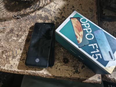 oppo f15 with box 8 ram 128,gb 10 by 8 condition