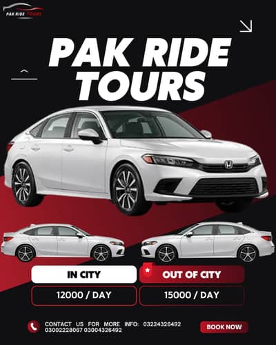 Monthly rent a car self Fortuner, Yaris, Cultus, Alto, Civic, Tucson