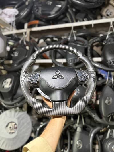 Mitsubishi Lancer Multimedia Steering wheel carbon fiber