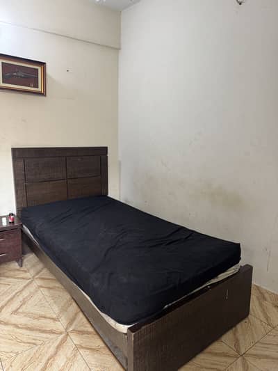 Single bed with spring mattress and wardrobe and ac also available