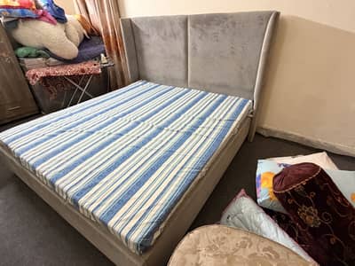 Double Bed cushion Type without matress and Cupboard