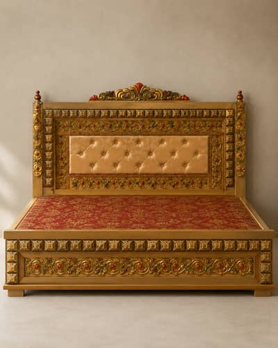 Luxury Double Bed Set – Solid Wood – New Condition