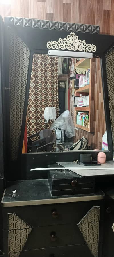double bed with dressing table