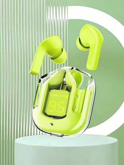 Air31 earbuds With SILICON POUCH wireless crystal Transparent