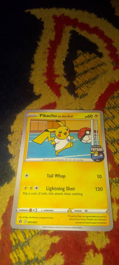 pokemon card Pikachu on the ball