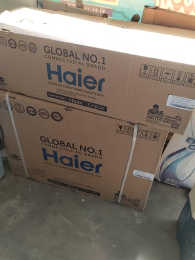 Haier split Ac 1.5 ton DC inverter 19hfc just box open
