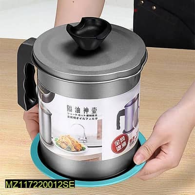 Stainless steel frying pot 1.4L. grey non-slip handle