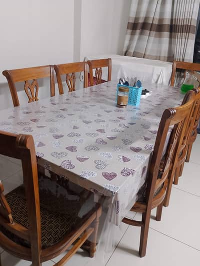 Walnut Wood Dining Table Set (Akhrot Ki Lakri)