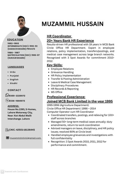 job for HR department (please read CV)