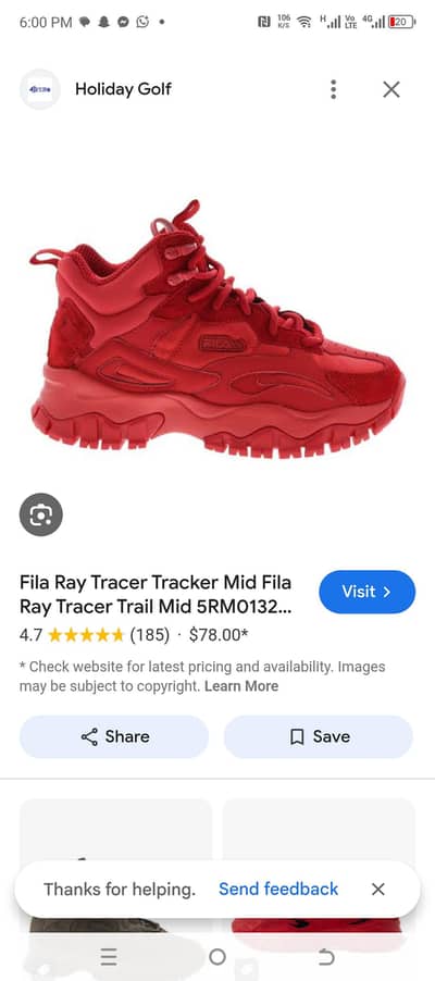 fila imported shoe from usa