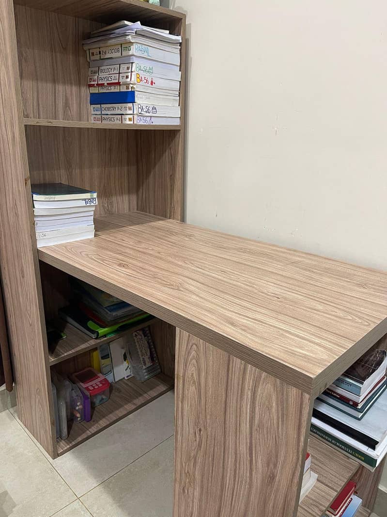Wooden study table with shelves - computer desk - storage rack - Other ...