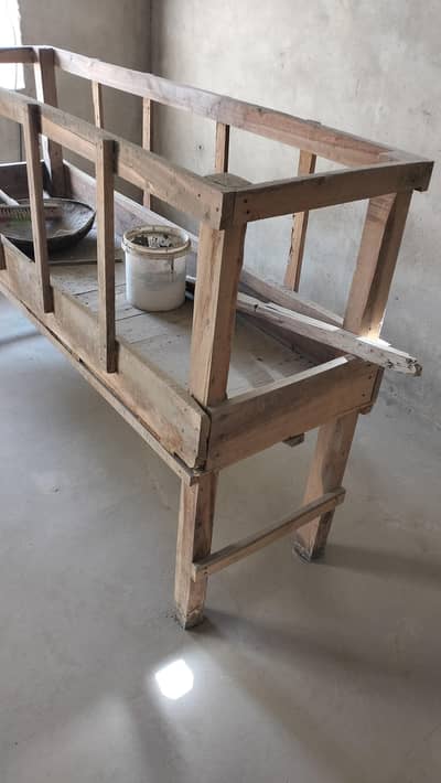 Wooden Cow Goat food cart
