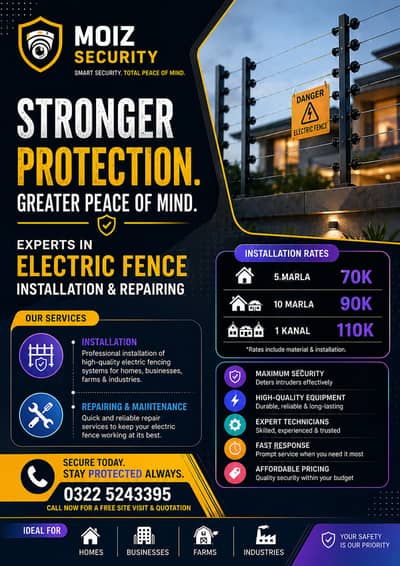 Electric fence , home security fence , wire fence , fence