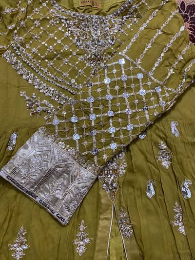 Stunning Mustard Yellow Embroidered Anarkali Suite (Brand New Conditi