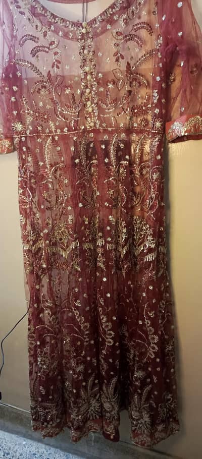long maxi reddish mehroon