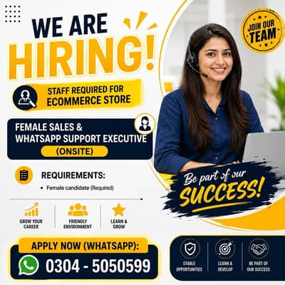 Female Sales & Customer Support | Freshers | Office Jobs | Urgent Hi