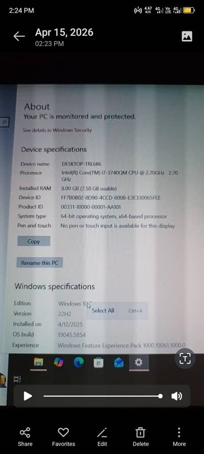 lenovo laptop. no fault. all ok set