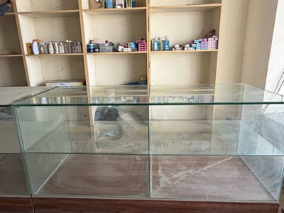 Glass top counter 5 feet by 2 feet