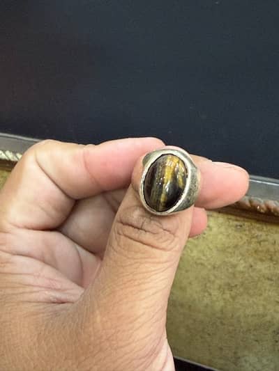 Origanl Black Tiger stone Silver Ring