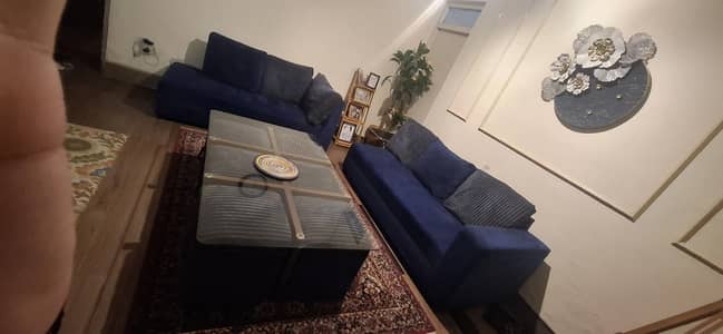 6 seater  sofa set and 6 stool  with huge center table
