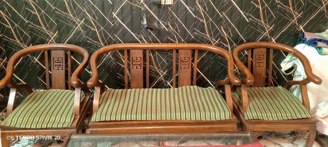 5 seater wooden sofa chairs with glass table