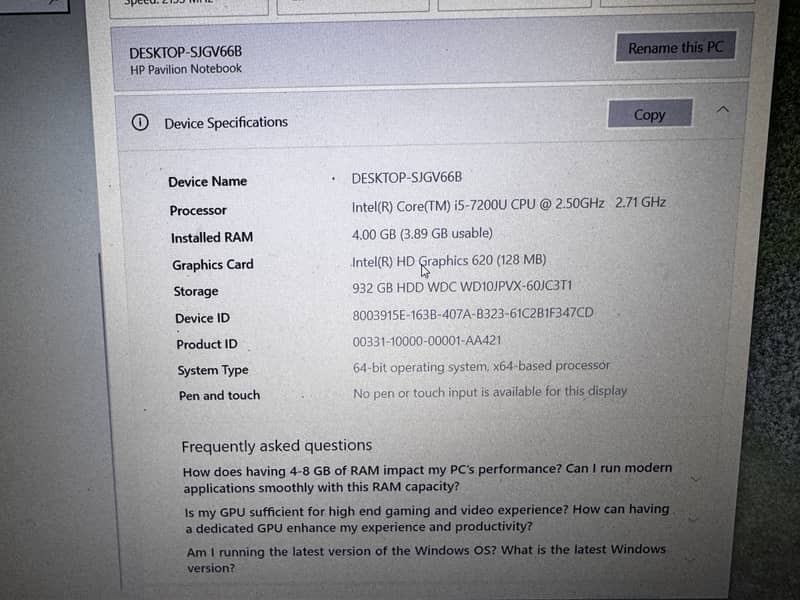 HP pavilion Notebook 8