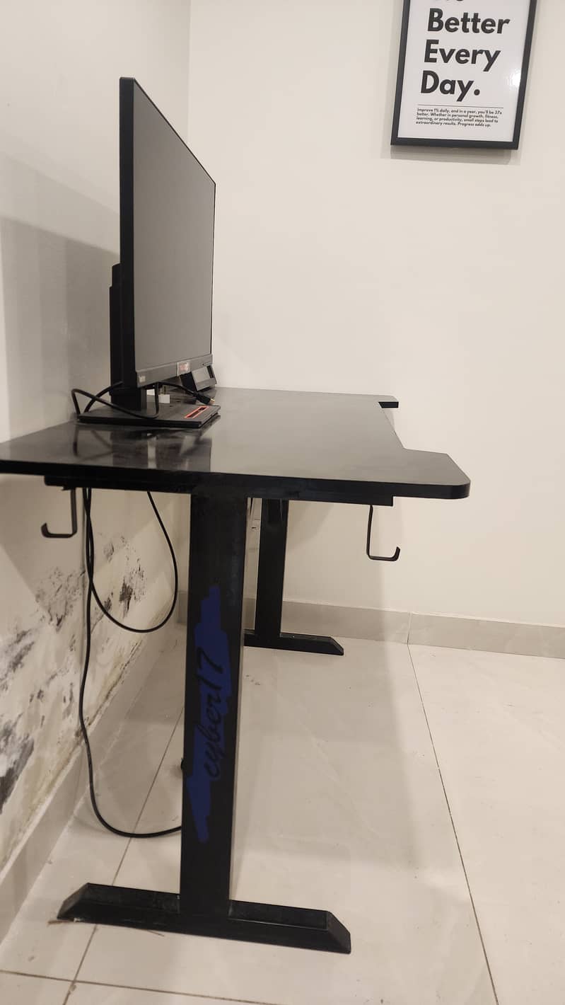 Computer and Study Table in Mat Black 1