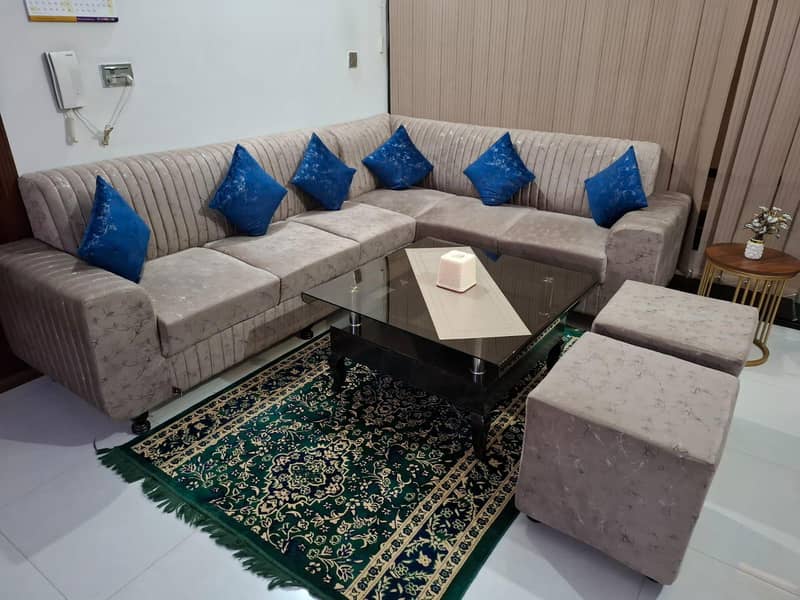 L shaped 6 Seats Sofas Set 4