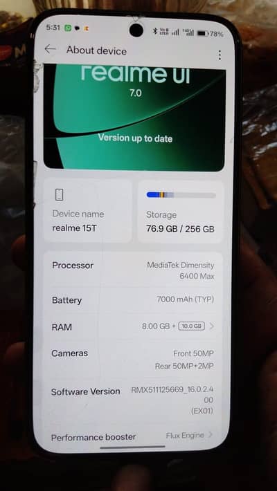 Realme 15T 8.5 month warranty lush condition full 10/10.