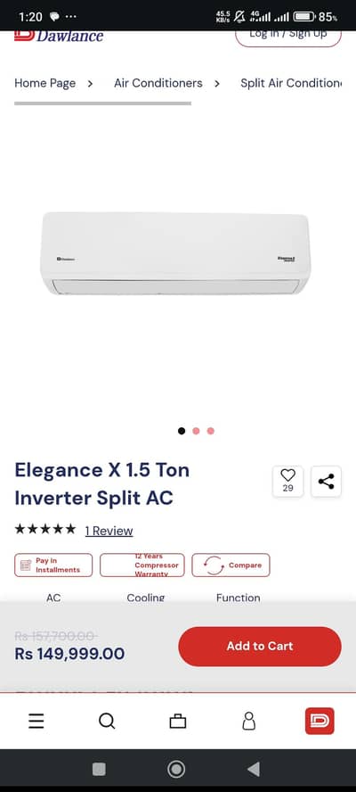 dawlance DC inverter 1.5 ton