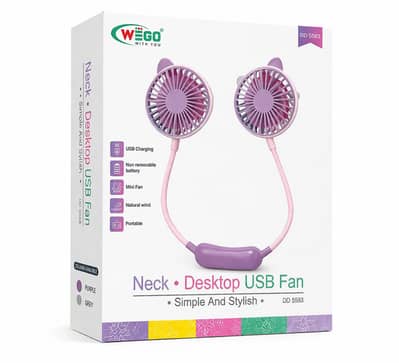 Portable USB Rechargeable Neck Fan
