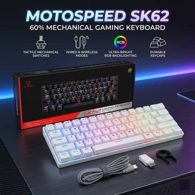 Motospeed SK62 Wireless Mechanical Keyboard | RGB | Triple Mode |