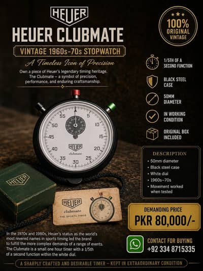 Tag Heuer . Clubmate Stop watch. New.