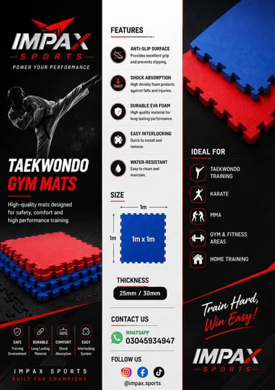 Taekwondo martial arts practice mats