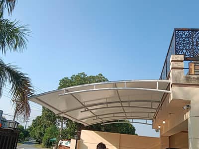 Car parking structure, Wall mounted, Tensile pole parking, Pvc shade