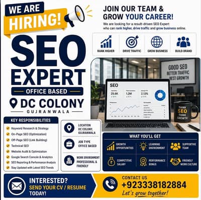 SEO EXPERT REQUIRED – OFFICE BASED JOB