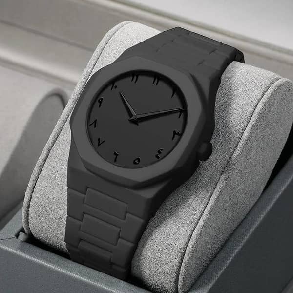 Original Arabic Aura Full Black Waterproof Wrist Watch: Trending Matte Finish Luxury Timepiece for Men & Boys