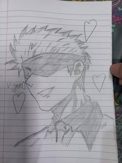 our gojo with cute smile "pencil drawing"