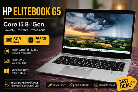 HP EliteBook 840 G5 – i5 8th Gen | 8GB RAM |SSD |Slim & Premium Laptop