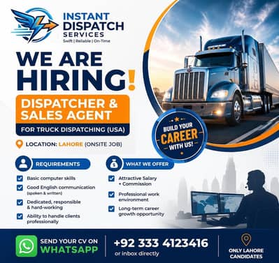 Dispatcher & Sales Agent Required ,Trucking Dispatch (USA) (Jobs)