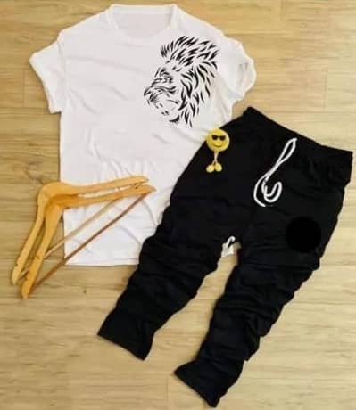 2pcs Men,s polyester printed Track suit
