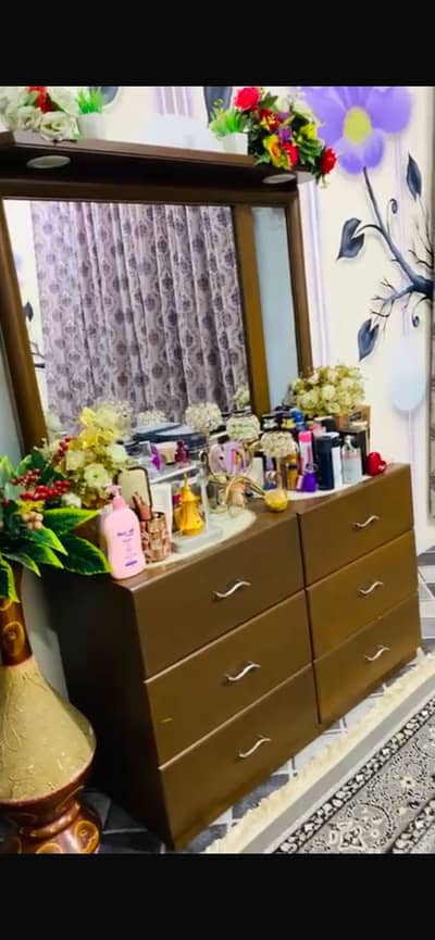Complete Bedroom Set (Double Bed + 2 Side Tables + Dressing Table)
