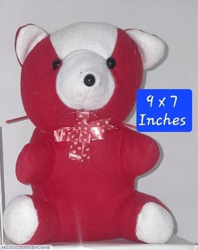 Red plush teddy for kids 9x7 inches safe and durable