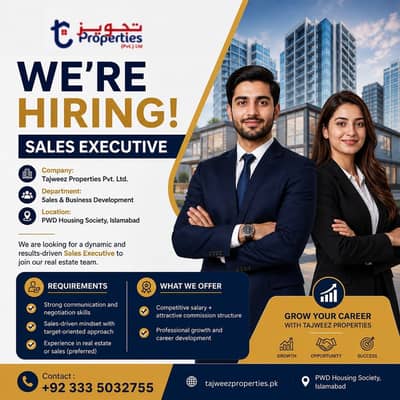 Sales Executive Required || Real Estate Staff (Male & Female Jobs)
