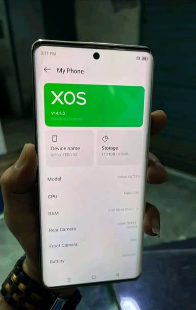 infinix not 30 16 GB ram 256 GB memory call and WhatsApp 03257452808