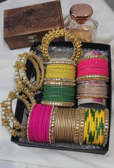 Sunehri Yaadein: Antique Earrings & Bangles Set"