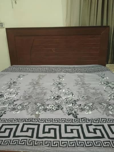 King size bed with ortho mattress n two side tables
