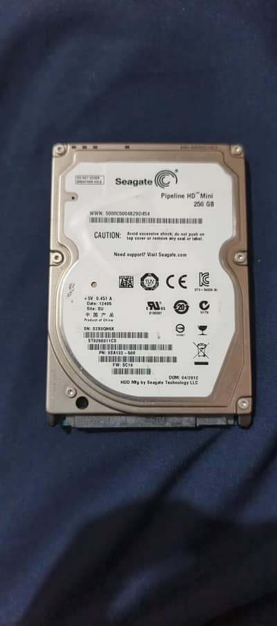 Seagate Pipeline HD Mini 250 GB internal hard drive.